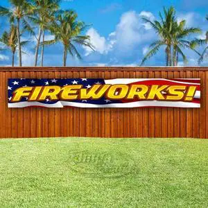 Fireworks! Extra Large 13 oz Banner Heavy-Duty Vinyl Single-Sided with Metal Grommets Fireworks! Extra Large 13 oz Banner Heavy-Duty Vinyl Single-Sided with Metal Grommets