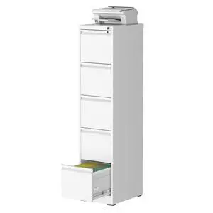 5 Drawer Vertical File Cabinet with Lock, Metal Filing Cabinets for Home Office, Heavy Duty File Storage Cabinet for Legal/Letter/A4 Documents, Easy to Assemble, White 5 Drawer Vertical File Cabinet with Lock, Metal Filing Cabinets for Home Office, Heavy Duty File Storage Cabinet for Legal/Letter/A4 Documents, Easy to Assemble, White