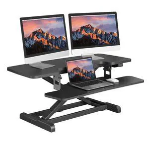 40" Electric Standing Desk Converter Height Adjustable Riser for Office Home,Dual Monitor and Laptop Workstation with Large Keyboard Tray, Black Color 40" Electric Standing Desk Converter Height Adjustable Riser for Office Home,Dual Monitor and Laptop Workstation with Large Keyboard Tray, Black Color
