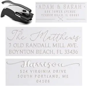 Personalized Custom Address Embosser Seal Desk Handheld Wedding Invitation Seal Embosser Personalized Customized 2" x 1" (Rectangle Embosser4) Personalized Custom Address Embosser Seal Desk Handheld Wedding Invitation Seal Embosser Personalized Customized 2" x 1" (Rectangle Embosser4)