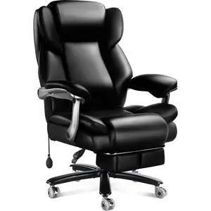 Big and Tall Office Chair for Heavy People,Heavy Duty Comfy Executive Office Desk Chair with Adjustable Lumbar Support,High Back Reclining PU Leather Computer Chair Big and Tall Office Chair for Heavy People,Heavy Duty Comfy Executive Office Desk Chair with Adjustable Lumbar Support,High Back Reclining PU Leather Computer Chair
