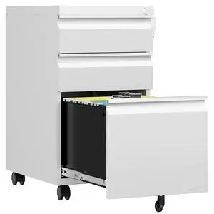 3 Drawer Mobile File Cabinet with Lock, Rolling File Cabinets for Home Office, Under Desk Small File Caninet on wheels, Metal Vertical White Filing Cabnet for Legal/Letter/A4 - Assembly Required 3 Drawer Mobile File Cabinet with Lock, Rolling File Cabinets for Home Office, Under Desk Small File Caninet on wheels, Metal Vertical White Filing Cabnet for Legal/Letter/A4 - Assembly Required