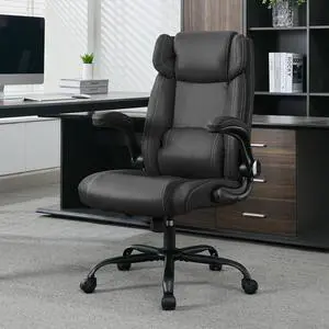 Office Desk Chair,Ergonomic Conference Room Chairs,Mid Back Executive Leather Chair,Comfy Computer Desk Chairs with Adjustable Flip-Up Arms and Rocking Function (Black) Office Desk Chair,Ergonomic Conference Room Chairs,Mid Back Executive Leather Chair,Comfy Computer Desk Chairs with Adjustable Flip-Up Arms and Rocking Function (Black)