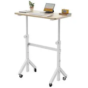 Small Standing Desk Adjustable Height, 6 Height Settings Up to 46.5, Walking Pad Desk with Triangular Leg Design, Smooth Mobility with Lockable Wheels, Standing Desk for Walking Pad Small Standing Desk Adjustable Height, 6 Height Settings Up to 46.5, Walking Pad Desk with Triangular Leg Design, Smooth Mobility with Lockable Wheels, Standing Desk for Walking Pad