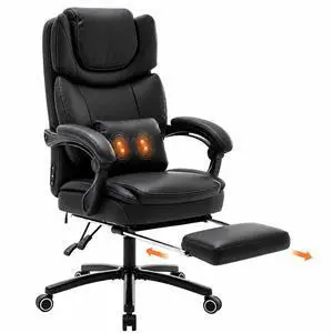 Big and Tall Massage Heat Office Chair for Executive Gaming People | 100-125° Reclining, Kneading Lumbar Support, Padded Linkage Armrests, Thick Wide Seat Big and Tall Massage Heat Office Chair for Executive Gaming People | 100-125° Reclining, Kneading Lumbar Support, Padded Linkage Armrests, Thick Wide Seat