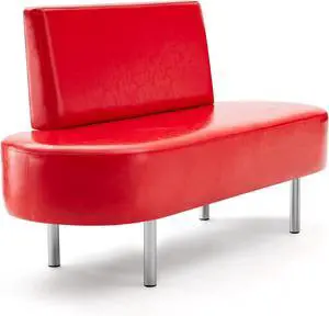 Waiting Room Bench Seating with Backrest,59.1'' Salon Reception Bench Office Chair,Heavy Duty Guest Lobby Chair for Beauty Barber Furniture, Faux Leather,Red Waiting Room Bench Seating with Backrest,59.1'' Salon Reception Bench Office Chair,Heavy Duty Guest Lobby Chair for Beauty Barber Furniture, Faux Leather,Red