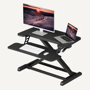 Standing Desk Converter 28" Desk Riser for Home Office, Compact Sit Stand Desktop Workstation for Laptop & Monitor, Ergonomic Height Adjustable Riser, Black Standing Desk Converter 28" Desk Riser for Home Office, Compact Sit Stand Desktop Workstation for Laptop & Monitor, Ergonomic Height Adjustable Riser, Black
