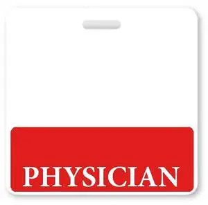 5 Pack - Physician Badge Buddy - Heavy Duty Horizontal Badge Buddies for Physicians - Spill & Tear Proof Cards - 2 Sided USA Printed Quick Role Identifier ID Tag Backer by (Red) 5 Pack - Physician Badge Buddy - Heavy Duty Horizontal Badge Buddies for Physicians - Spill & Tear Proof Cards - 2 Sided USA Printed Quick Role Identifier ID Tag Backer by (Red)