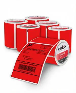 1744907 6 Rolls | 1320 Red Direct Thermal Address Labels (4 x 6 in) | 4x6 Shipping Labels Compatible with Dymo LabelWriter 4XL and Zebra Direct Thermal Printers 1744907 6 Rolls | 1320 Red Direct Thermal Address Labels (4 x 6 in) | 4x6 Shipping Labels Compatible with Dymo LabelWriter 4XL and Zebra Direct Thermal Printers