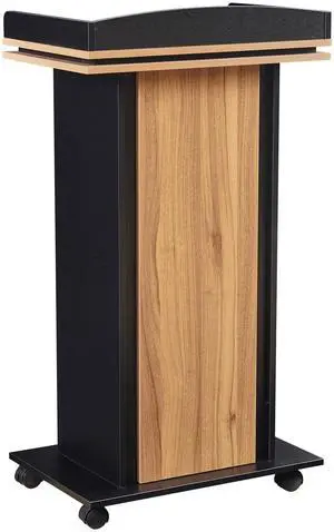 Podium Stand,Wood Podium with Wheels,Lectern with Storage,Mic Stand Space,15MM Particle Board,Wooden Pulpit for Restaurants,Churches,Seminars and Schools Podium Stand,Wood Podium with Wheels,Lectern with Storage,Mic Stand Space,15MM Particle Board,Wooden Pulpit for Restaurants,Churches,Seminars and Schools