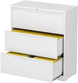 3 Drawer Lateral File Cabinet with Lock,Metal File Cabinets for Home Office,Locking Filing Cabinet for Letters/Legal/A4 Size, Assembly Required,White 3 Drawer-36 W 3 Drawer Lateral File Cabinet with Lock,Metal File Cabinets for Home Office,Locking Filing Cabinet for Letters/Legal/A4 Size, Assembly Required,White 3 Drawer-36 W