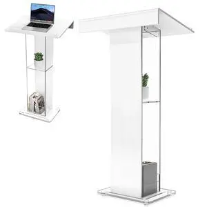 45.3 Acrylic Podium Lectern, Pulpit for Churches with Double Shelves, Modern Plexiglass Pulpits Lectern, Stand Up Pulpits for Classroom, Conference, Wedding 45.3 Acrylic Podium Lectern, Pulpit for Churches with Double Shelves, Modern Plexiglass Pulpits Lectern, Stand Up Pulpits for Classroom, Conference, Wedding