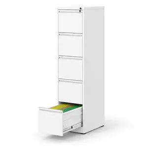 5 Drawer File Cabinet with Lock, Metal Filing Cabinet for Home Office | 64" H x 15" W x 18" D Vertical Metal File Cabinet, File Storage Cabinet for Legal/Letter/A4, White 5 Drawer File Cabinet with Lock, Metal Filing Cabinet for Home Office | 64" H x 15" W x 18" D Vertical Metal File Cabinet, File Storage Cabinet for Legal/Letter/A4, White