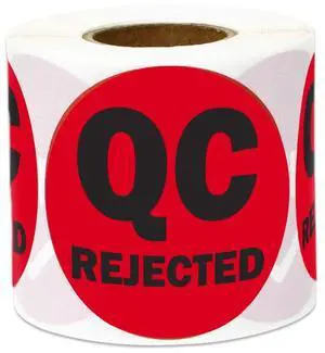 QC Rejected Label Stickers, Red, 2 Inch Round Circle Dot | Vibrant Color Coding, Inventory Quality Control, Production Line Warehouse Management, Inspection Stickers, 1200 count QC Rejected Label Stickers, Red, 2 Inch Round Circle Dot | Vibrant Color Coding, Inventory Quality Control, Production Line Warehouse Management, Inspection Stickers, 1200 count