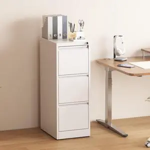 3 Drawer File Cabinet with Lock, Vertical Filing Cabinets for Home Office, Metal Storage Cabinets, Heavy Duty File Cabinet for Letter/Legal/A4/F4 Size Amsseble Required, White 3 Drawer File Cabinet with Lock, Vertical Filing Cabinets for Home Office, Metal Storage Cabinets, Heavy Duty File Cabinet for Letter/Legal/A4/F4 Size Amsseble Required, White