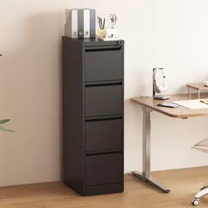 4 Drawer File Cabinet with Lock, Vertical Filing Cabinets for Home Office, Metal Storage Cabinets, Heavy Duty File Cabinet for Letter/Legal/A4/F4 Size Amsseble Required, Black 4 Drawer File Cabinet with Lock, Vertical Filing Cabinets for Home Office, Metal Storage Cabinets, Heavy Duty File Cabinet for Letter/Legal/A4/F4 Size Amsseble Required, Black
