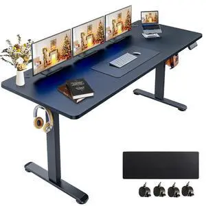 Electric Standing Desk 71 x 28 Inches Adjustable Height Sit Stand Up Desk for Home Office Computer Desk Memory Preset with Wheels, Black Electric Standing Desk 71 x 28 Inches Adjustable Height Sit Stand Up Desk for Home Office Computer Desk Memory Preset with Wheels, Black