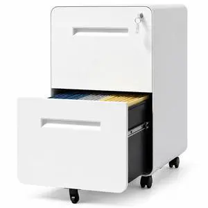 2 Drawer File Cabinet with Lock, Fully Assembled, White | 25"H x 16"W x 18"D, Metal Filing Cabinet on Wheels for Home Office, Under Desk Storage Cabinet for Letters/Legal/A4 2 Drawer File Cabinet with Lock, Fully Assembled, White | 25"H x 16"W x 18"D, Metal Filing Cabinet on Wheels for Home Office, Under Desk Storage Cabinet for Letters/Legal/A4