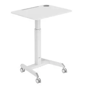 Laptop Cart Rolling Desk Adjustable Height with 28.5" x 22" Tabletop, Ergonomic Sit-Stand Workstation on Wheels Portable for Home Office, Dorm, Classroom, White Laptop Cart Rolling Desk Adjustable Height with 28.5" x 22" Tabletop, Ergonomic Sit-Stand Workstation on Wheels Portable for Home Office, Dorm, Classroom, White