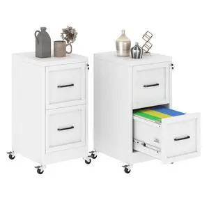 2 Drawer Mobile File Cabinet with Wheels, Locked Under Desk Cabinet | Metal Filing Cabints with Lock, White Rolling File Cabinet for Home Office, Fits Letter/Legal/A4 Size 2 Drawer Mobile File Cabinet with Wheels, Locked Under Desk Cabinet | Metal Filing Cabints with Lock, White Rolling File Cabinet for Home Office, Fits Letter/Legal/A4 Size