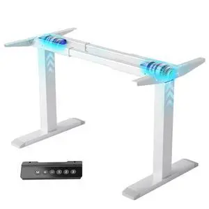 Dual Motor Electric Standing Desk Frame - 300 lbs Heavy Duty, 3 Memory Height Presets - Sit Stand Desk Frame, Computer Height Adjustable Desk Legs & Base for 43.3"-63" Desktop, White Frame Only Dual Motor Electric Standing Desk Frame - 300 lbs Heavy Duty, 3 Memory Height Presets - Sit Stand Desk Frame, Computer Height Adjustable Desk Legs & Base for 43.3"-63" Desktop, White Frame Only