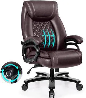 Big and Tall 500lbs Office Chair,Heavy Duty Large PU Leather Executive Desk Chair with Wide Seat, Adjustbale Ergonomic Lumbar Support High Back Rocking Computer Chair for Heavy People Big and Tall 500lbs Office Chair,Heavy Duty Large PU Leather Executive Desk Chair with Wide Seat, Adjustbale Ergonomic Lumbar Support High Back Rocking Computer Chair for Heavy People