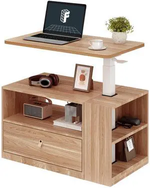 H7 CAB 28" Storage Sit-Stand Desk with Pneumatic Lift | Computer workstation desk with drawer and cabinet storage. Compact desk for small spaces and home office.25.8"41.3",Maple H7 CAB 28" Storage Sit-Stand Desk with Pneumatic Lift | Computer workstation desk with drawer and cabinet storage. Compact desk for small spaces and home office.25.8"41.3",Maple
