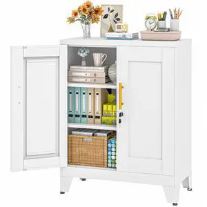 36" Metal File Garage Storage Cabinet with Lock,Tool Steel Locker Organizer,Lockable 3D Printer Table Cabinet with Filament and 2 Adjustable Shelves for Home Office,Studio,School,Warehouse(White) 36" Metal File Garage Storage Cabinet with Lock,Tool Steel Locker Organizer,Lockable 3D Printer Table Cabinet with Filament and 2 Adjustable Shelves for Home Office,Studio,School,Warehouse(White)