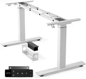 Dual Motor Standing Desk Frame for Tops up to 75" - 280 lbs Capacity | 27.9"-45" Height Adjustable Desk Legs with 3 Memory Presets, Power Strip & Cable Management Tray, White Frame Only Dual Motor Standing Desk Frame for Tops up to 75" - 280 lbs Capacity | 27.9"-45" Height Adjustable Desk Legs with 3 Memory Presets, Power Strip & Cable Management Tray, White Frame Only