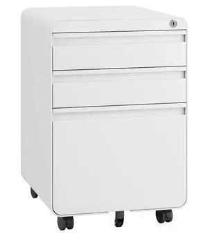 3 Drawer Metal Rolling File Cabinet Under Desk Filing Cabinet White | 16"W x 18"D x 24"H, Lockable, 5 Wheels, Fully Assembled, Letter/Legal Size, Suitable for Home Office 3 Drawer Metal Rolling File Cabinet Under Desk Filing Cabinet White | 16"W x 18"D x 24"H, Lockable, 5 Wheels, Fully Assembled, Letter/Legal Size, Suitable for Home Office