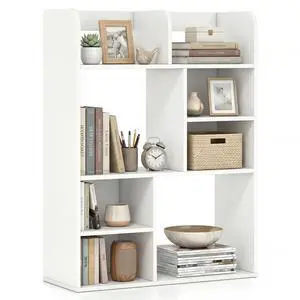 3-Tier Desktop Bookshelf, 23.5" Desk Hutch Dorm with 8 Open Storage Cubes, Desk Organizer Shelf for Computer Desk, White Desk Shelves for Home Office College Dressing Tabletop 3-Tier Desktop Bookshelf, 23.5" Desk Hutch Dorm with 8 Open Storage Cubes, Desk Organizer Shelf for Computer Desk, White Desk Shelves for Home Office College Dressing Tabletop