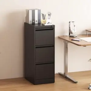 3 Drawer File Cabinet with Lock, Vertical Filing Cabinets for Home Office, Metal Storage Cabinets, Heavy Duty File Cabinet for Letter/Legal/A4/F4 Size Amsseble Required, Black 3 Drawer File Cabinet with Lock, Vertical Filing Cabinets for Home Office, Metal Storage Cabinets, Heavy Duty File Cabinet for Letter/Legal/A4/F4 Size Amsseble Required, Black