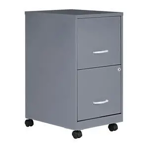 LYS Chrome Pull F/F Mobile File Cabinet, Silver LYS Chrome Pull F/F Mobile File Cabinet, Silver