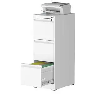 3 Drawer Vertical File Cabinet with Lock, Metal Filing Cabinets for Home Office, Heavy Duty File Storage Cabinet for Legal/Letter/A4 Documents, Easy to Assemble, White 3 Drawer Vertical File Cabinet with Lock, Metal Filing Cabinets for Home Office, Heavy Duty File Storage Cabinet for Legal/Letter/A4 Documents, Easy to Assemble, White