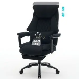 Big and Tall Office Chair, 500LBS Ergonomic Executive Office Chair with Foot Rest, 155° Reclining High Back Gaming Desk Chair with Lumbar Support, Adjustable Headrest & Linked Armrests, Black Big and Tall Office Chair, 500LBS Ergonomic Executive Office Chair with Foot Rest, 155° Reclining High Back Gaming Desk Chair with Lumbar Support, Adjustable Headrest & Linked Armrests, Black