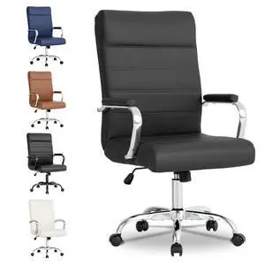 Office Desk Chair,Modern Leather Conference Room Chairs,High Back Ergonomic Home ofiice Chair,Adjustable Height Swivel Executive Computer Chair with Armrest and Padded Seat,Black Office Desk Chair,Modern Leather Conference Room Chairs,High Back Ergonomic Home ofiice Chair,Adjustable Height Swivel Executive Computer Chair with Armrest and Padded Seat,Black