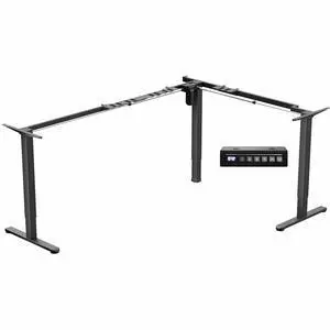 Black Electric Corner 3 Leg Standing Desk Frame, DESK-E384B | Extra Large Size, Single Motor, Height Adjustable, L-Shaped, Holds 225 lbs, Sit Stand Base, Standing Desk Legs Only Black Electric Corner 3 Leg Standing Desk Frame, DESK-E384B | Extra Large Size, Single Motor, Height Adjustable, L-Shaped, Holds 225 lbs, Sit Stand Base, Standing Desk Legs Only
