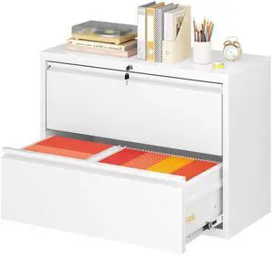 Lateral File Cabinet 2 Drawer Metal File Cabinet with Lock, White Filing Cabinets for Home Office, Locking Filing Cabinets Hanging Files Letter/Legal/F4/A4 Lateral File Cabinet 2 Drawer Metal File Cabinet with Lock, White Filing Cabinets for Home Office, Locking Filing Cabinets Hanging Files Letter/Legal/F4/A4