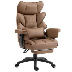 Office Chair,Executive Ergonomic Office Chair with Pocket Spring Cushion, High Back Computer Gaming Chair with Adjustable Armrests, Lumbar Support, Footrest, Executive Chair - Brown PU Leather Office Chair,Executive Ergonomic Office Chair with Pocket Spring Cushion, High Back Computer Gaming Chair with Adjustable Armrests, Lumbar Support, Footrest, Executive Chair - Brown PU Leather
