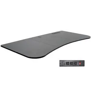 Black 63 x 32 inch Table Top with Power Strip, DESK-TOP1AC-B | Built-In USB Ports, 3 Section Desktop, For Height Adjustable Sit Stand Desk Frame, Home Office, Universal Black 63 x 32 inch Table Top with Power Strip, DESK-TOP1AC-B | Built-In USB Ports, 3 Section Desktop, For Height Adjustable Sit Stand Desk Frame, Home Office, Universal