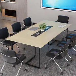 8FT Conference Table,94.4 L x 47.2 W x30.7 H Meeting Seminar Table with Grommet,Stability Enhancement,Large Conference Room Table for Office Meeting (Wood) 8FT Conference Table,94.4 L x 47.2 W x30.7 H Meeting Seminar Table with Grommet,Stability Enhancement,Large Conference Room Table for Office Meeting (Wood)