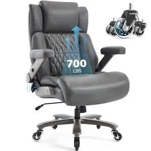 Big and Tall 700lbs Office Chair - Adjustable Lumbar Support 3D Flip Arms Heavy Duty Metal Base&Wheels, High Back Large Executive Computer Desk Chair, Thick Padded Ergonomic Design for Back Pain Big and Tall 700lbs Office Chair - Adjustable Lumbar Support 3D Flip Arms Heavy Duty Metal Base&Wheels, High Back Large Executive Computer Desk Chair, Thick Padded Ergonomic Design for Back Pain