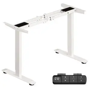 Dual Motor Electric Standing Desk Frame with Memory Controller, Computer Memory Desk Adjustable Table Legs Up to 47.2" for Home Office, Glossy White Dual Motor Electric Standing Desk Frame with Memory Controller, Computer Memory Desk Adjustable Table Legs Up to 47.2" for Home Office, Glossy White