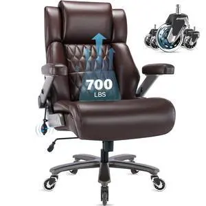 Big and Tall 700lbs Office Chair - Adjustable Lumbar Support 3D Flip Arms Heavy Duty Metal Base&Wheels, High Back Large Executive Computer Desk Chair, Thick Padded Ergonomic Design for Back Pain Big and Tall 700lbs Office Chair - Adjustable Lumbar Support 3D Flip Arms Heavy Duty Metal Base&Wheels, High Back Large Executive Computer Desk Chair, Thick Padded Ergonomic Design for Back Pain