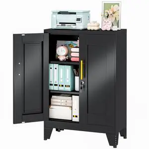36" Metal File Garage Storage Cabinet with Lock,Lockable 3D Printer Table Cabinet with Filament and 2 Adjustable Shelves,Tool Steel Locker Organizer for Home Office,Studio,School,Warehouse(Black) 36" Metal File Garage Storage Cabinet with Lock,Lockable 3D Printer Table Cabinet with Filament and 2 Adjustable Shelves,Tool Steel Locker Organizer for Home Office,Studio,School,Warehouse(Black)