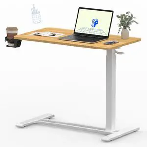 32" Mobile Standing Desk Pneumatic Lift Computer Workstations | Computer workstation desk with hidden wheels,Laptop Rolling Cart for home office and small spaces.31.5"W x 15.7"D,Maple 32" Mobile Standing Desk Pneumatic Lift Computer Workstations | Computer workstation desk with hidden wheels,Laptop Rolling Cart for home office and small spaces.31.5"W x 15.7"D,Maple