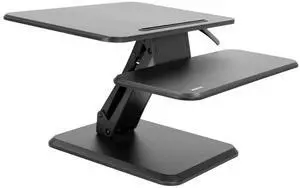 Standing Desk Converter, Compact 25" Sit Stand Desk Riser with Gas Spring Lift, Adjustable Height Desktop Riser for Laptop, Monitor, and Keyboard, Small Home Office Desk Converter Standing Desk Converter, Compact 25" Sit Stand Desk Riser with Gas Spring Lift, Adjustable Height Desktop Riser for Laptop, Monitor, and Keyboard, Small Home Office Desk Converter