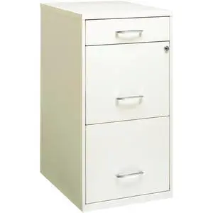 3-Drawer Metal Filing Cabinet, 27.32" H x 14.25" W x 18.00" D, Pearl White Finish, Locking Storage with Letter-Size File Drawers, Non-Porous Painted Steel for Home or Office 3-Drawer Metal Filing Cabinet, 27.32" H x 14.25" W x 18.00" D, Pearl White Finish, Locking Storage with Letter-Size File Drawers, Non-Porous Painted Steel for Home or Office