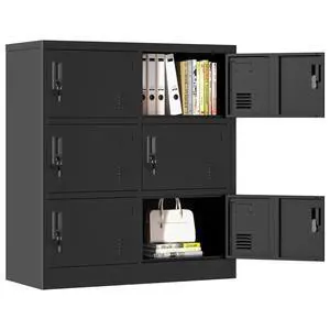 6 Doors Metal Lockers for Employees, Steel Storage Locker with Lock and Card Slot, Employee Lockers for Home, Office, School, Gym, Require Assembly(Black) 6 Doors Metal Lockers for Employees, Steel Storage Locker with Lock and Card Slot, Employee Lockers for Home, Office, School, Gym, Require Assembly(Black)