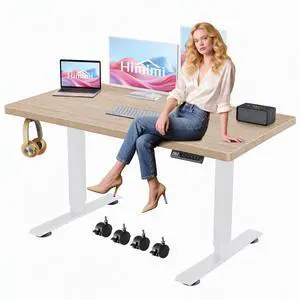Hmimi 55'' ×24'' Height Adjustable Electric Standing Desk | Lockable Wheels, 4 Memory Presets, Cable Holes& Hooks, Anti-Collision System, Easy to assemble, Free 40''×18'' Mouse Pad Hmimi 55'' ×24'' Height Adjustable Electric Standing Desk | Lockable Wheels, 4 Memory Presets, Cable Holes& Hooks, Anti-Collision System, Easy to assemble, Free 40''×18'' Mouse Pad